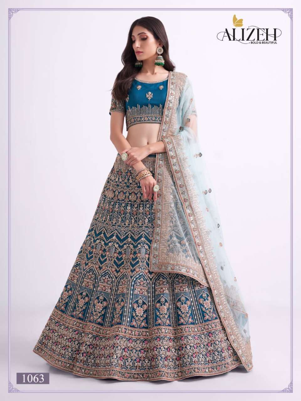 alizeh bridal heritage vol 2 series 1061-1067 net lehenga