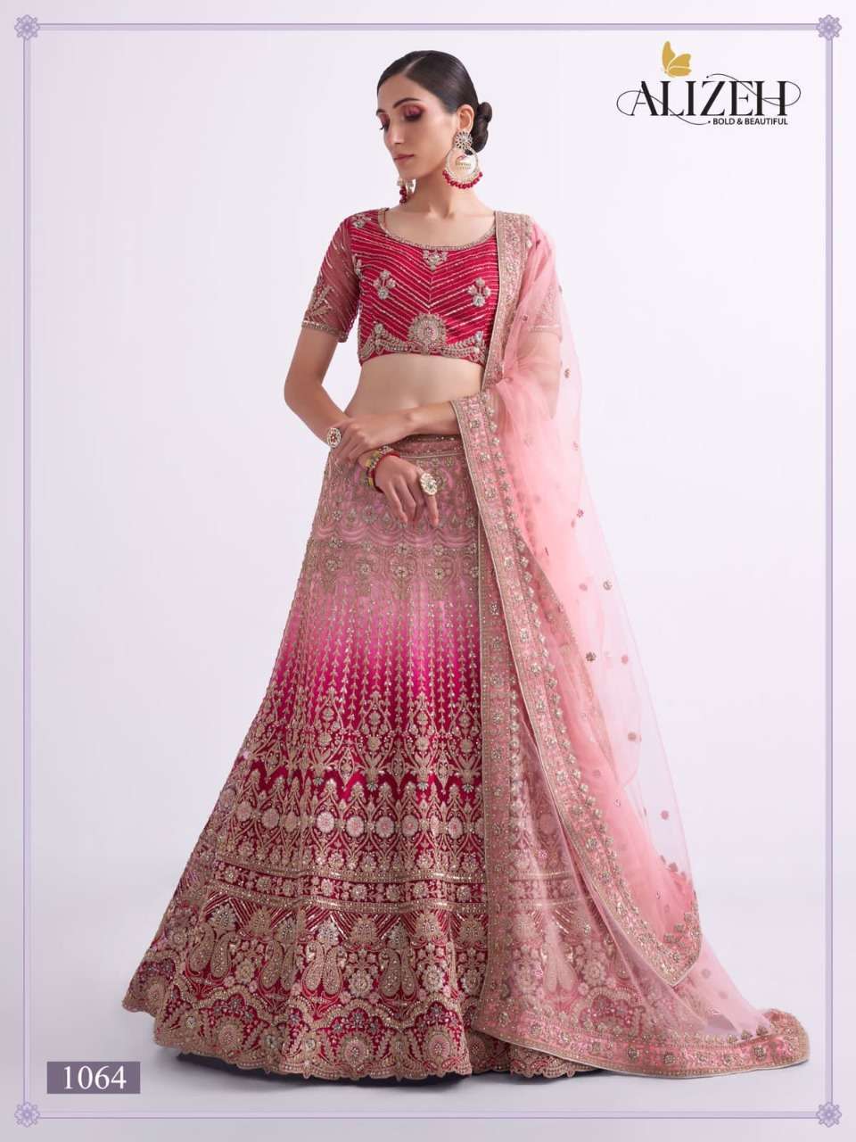 alizeh bridal heritage vol 2 series 1061-1067 net lehenga