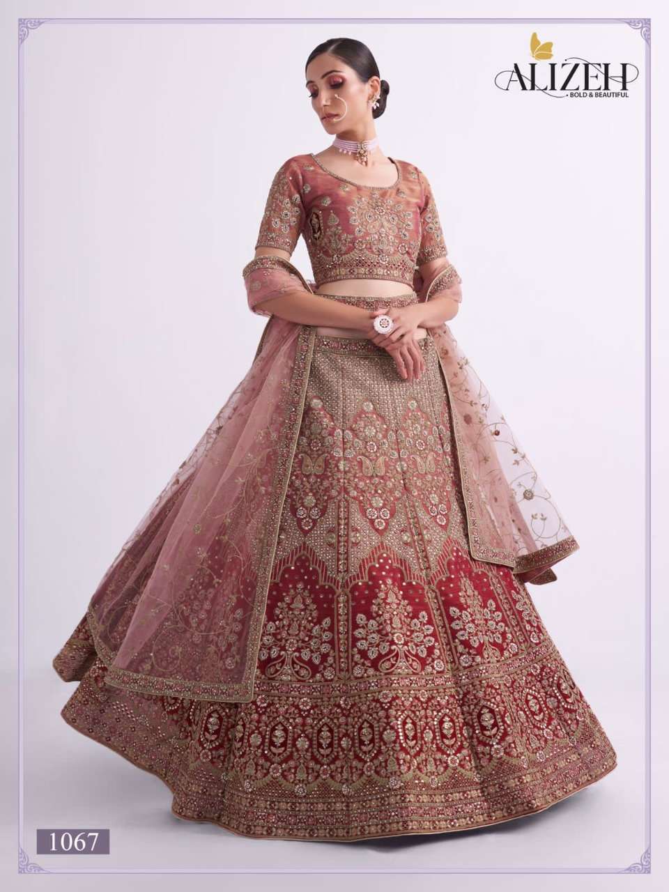 alizeh bridal heritage vol 2 series 1061-1067 net lehenga