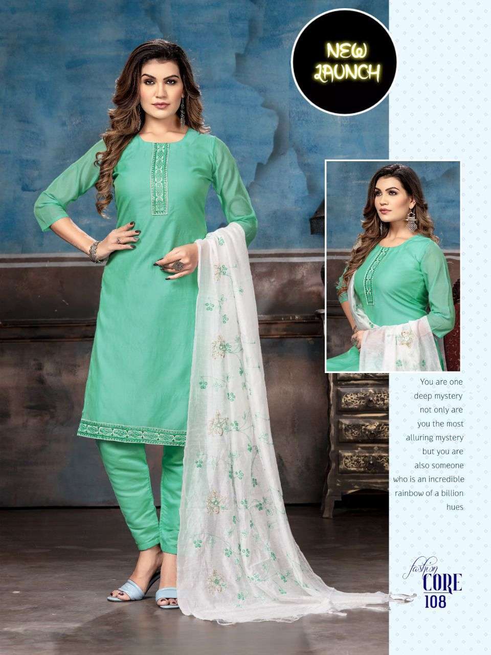 beauty core series 101-108 chanderi readymade suit 
