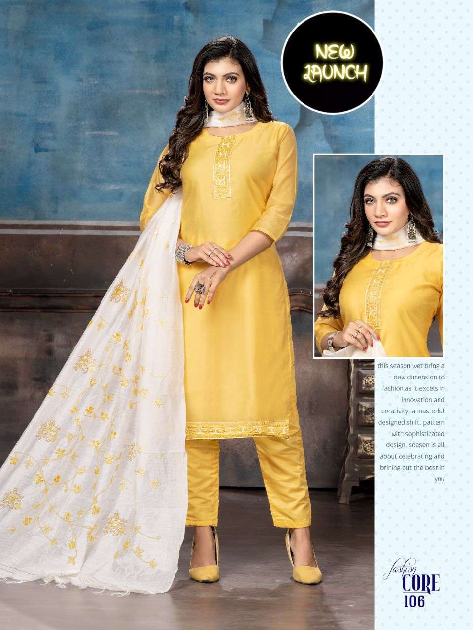 beauty core series 101-108 chanderi readymade suit 