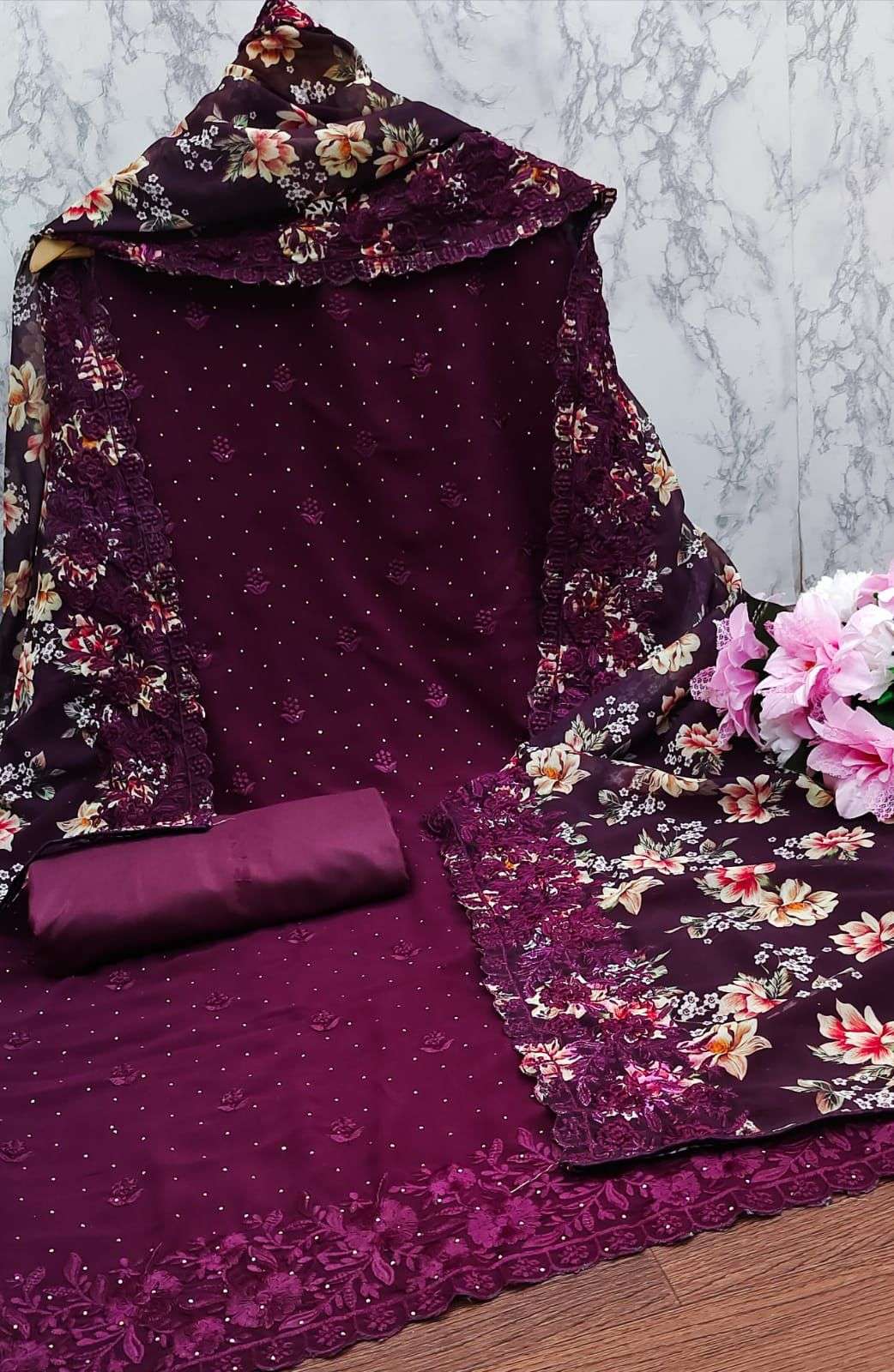 bt-17 designer faux georgette non catalog suits s