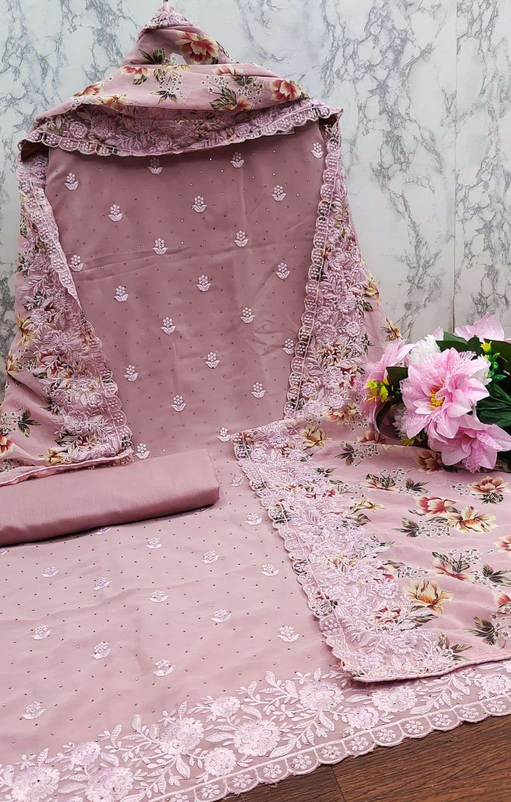 bt-17 designer faux georgette non catalog suits s