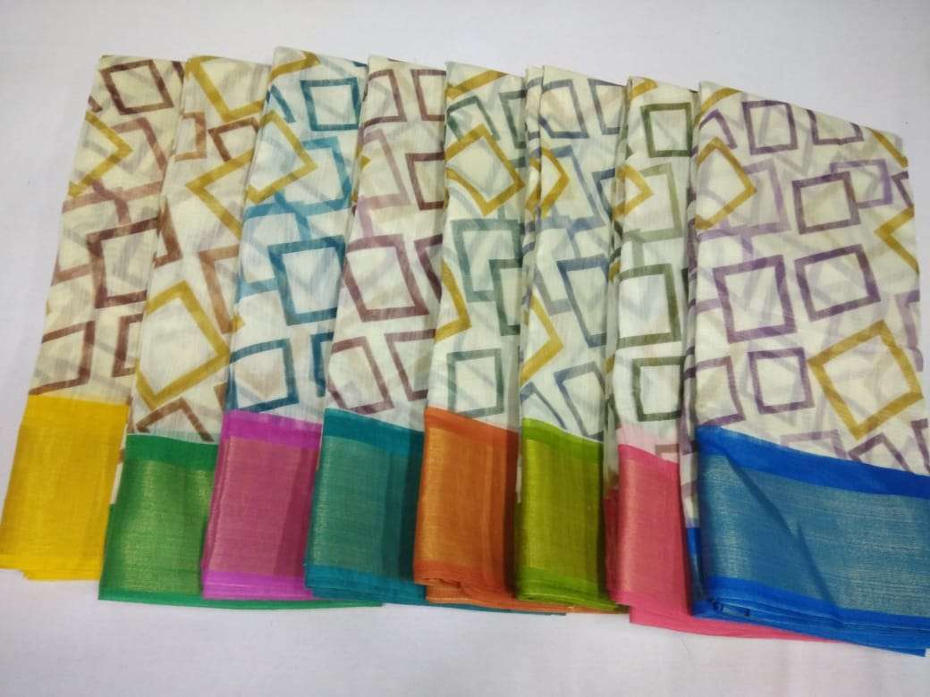 cotton jari patta 8 color matching saree set best rate