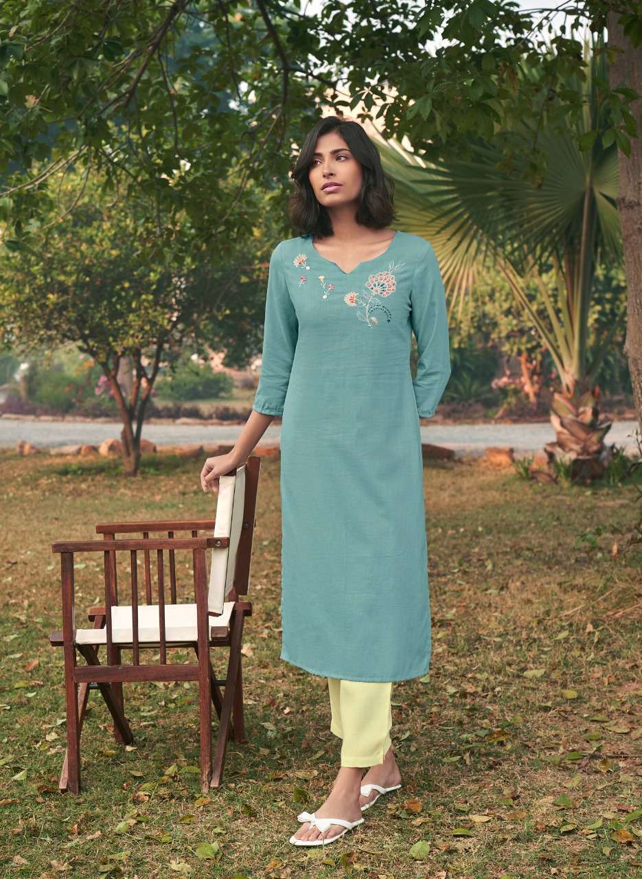 four buttons colors-14 series 2081-2087 heavy cotton kurti 