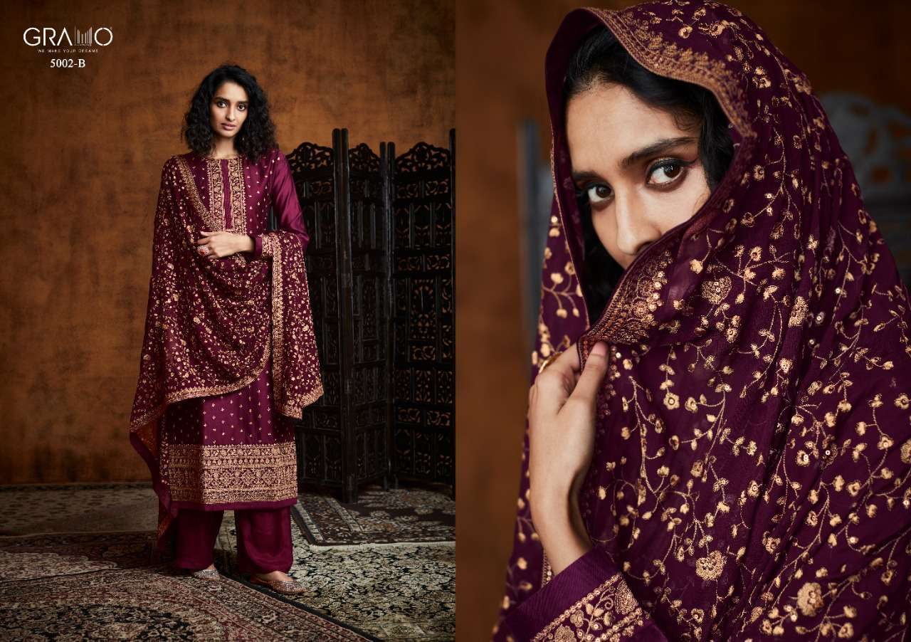 gramo color edition series 5002 heavy faux  georgette suit 