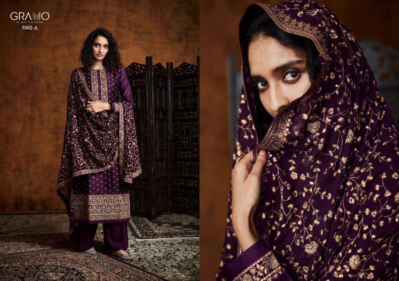 gramo color edition series 5002 heavy faux  georgette suit 