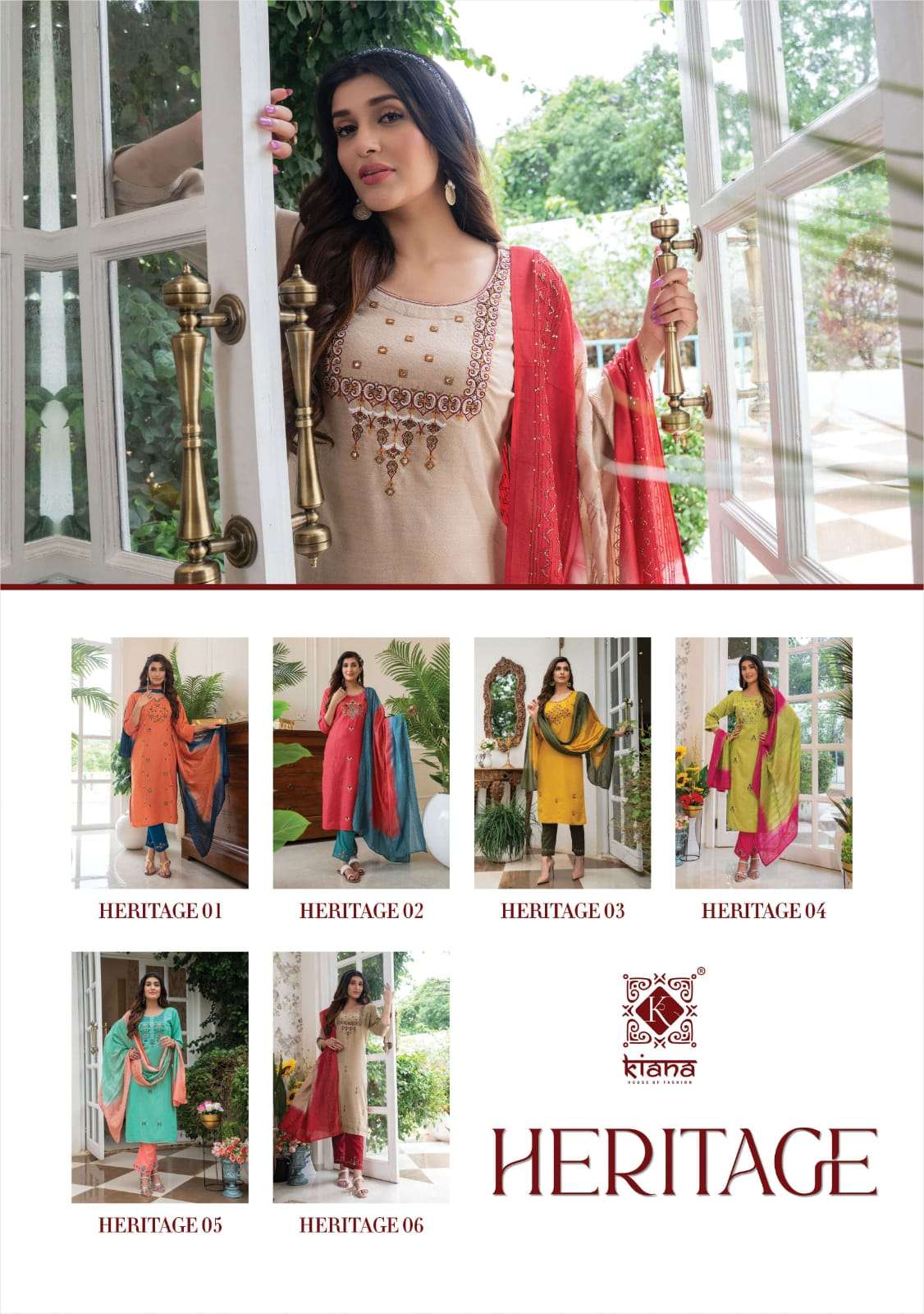 kiana heritage series 01-06 weaving viscose readymade suit