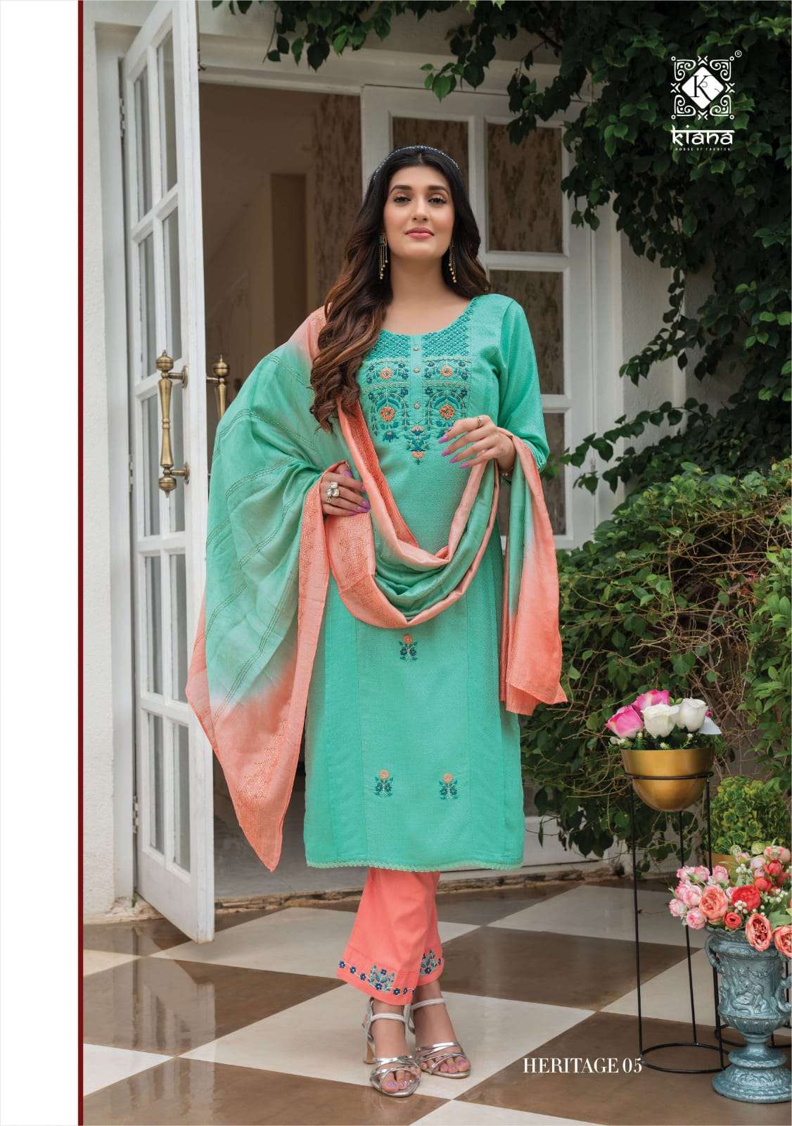 kiana heritage series 01-06 weaving viscose readymade suit