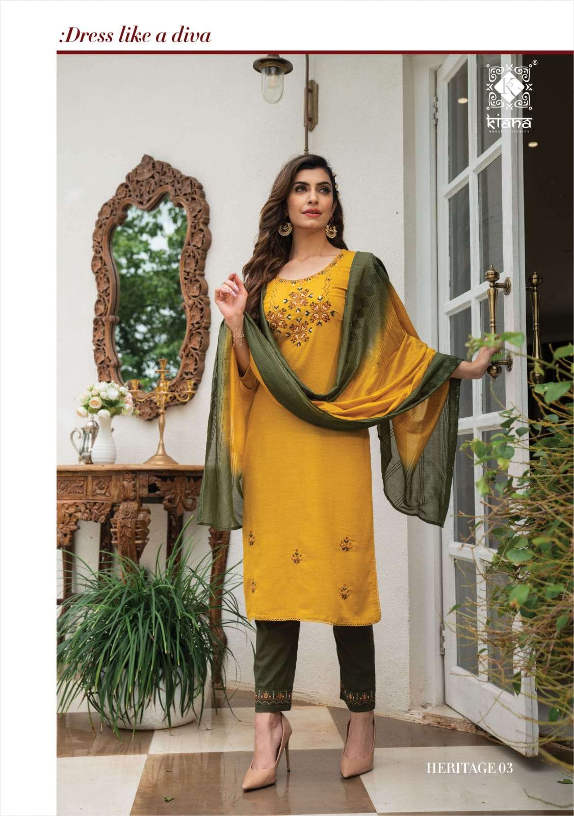 kiana heritage series 01-06 weaving viscose readymade suit