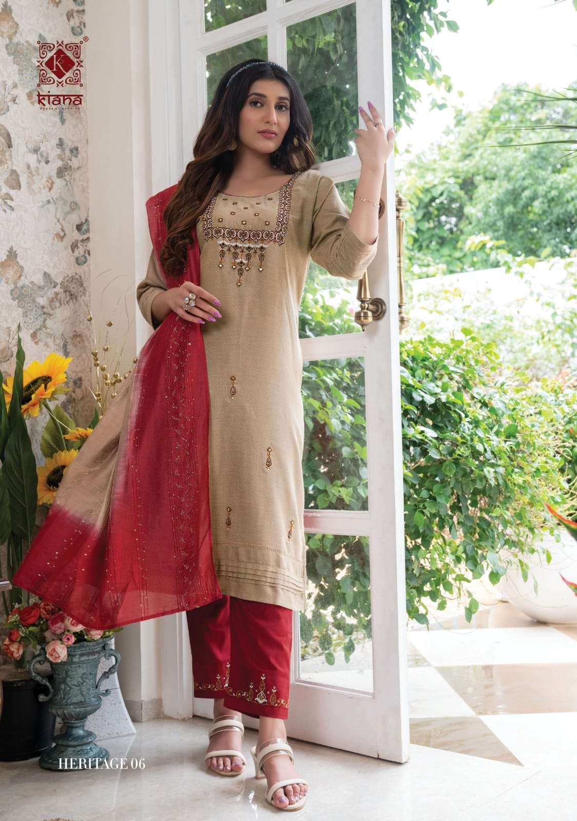 kiana heritage series 01-06 weaving viscose readymade suit