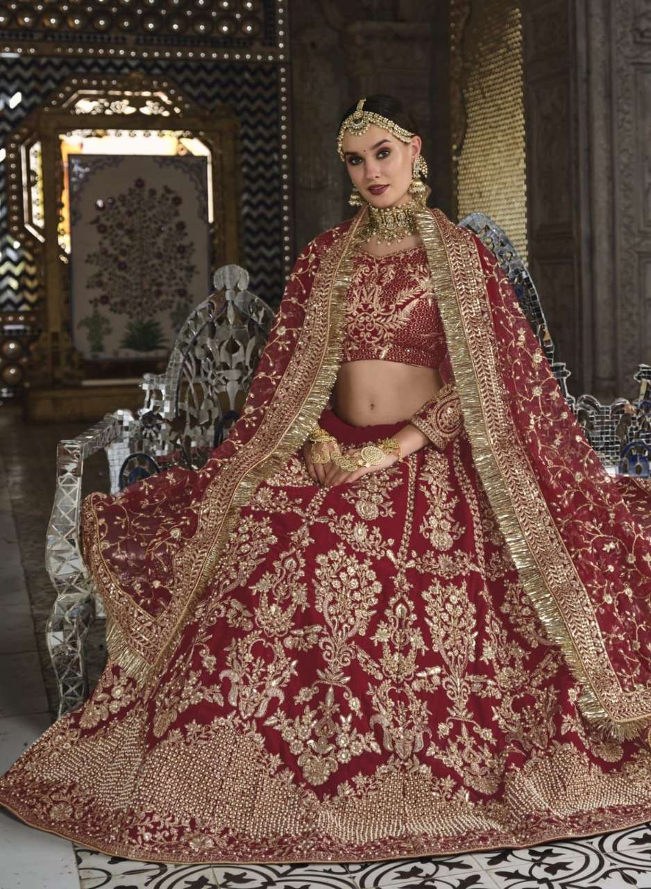 senhora baraat bridal heritage vol 35 designer 9000 velvet lehenga