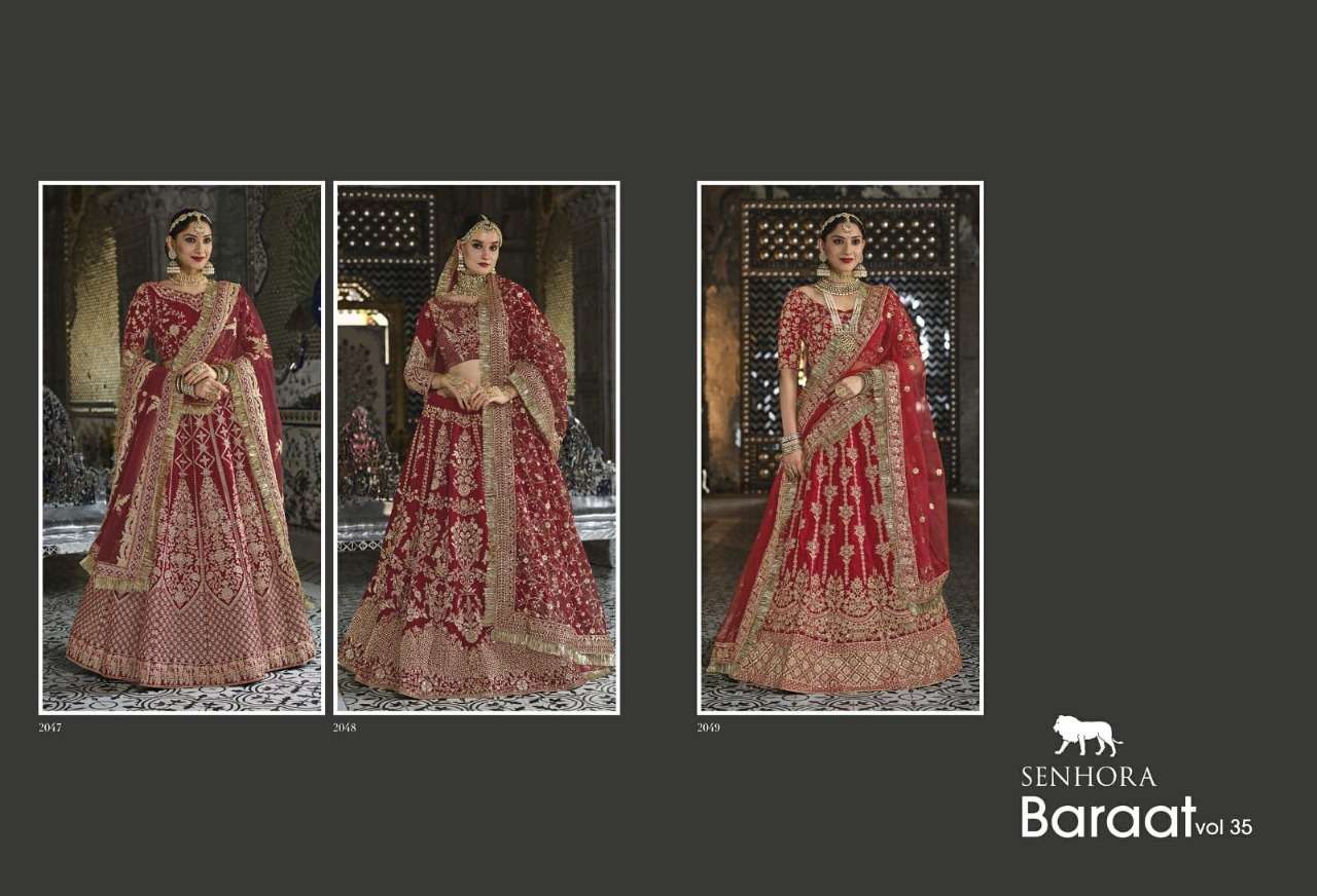 senhora baraat bridal heritage vol 35 designer 9000 velvet lehenga
