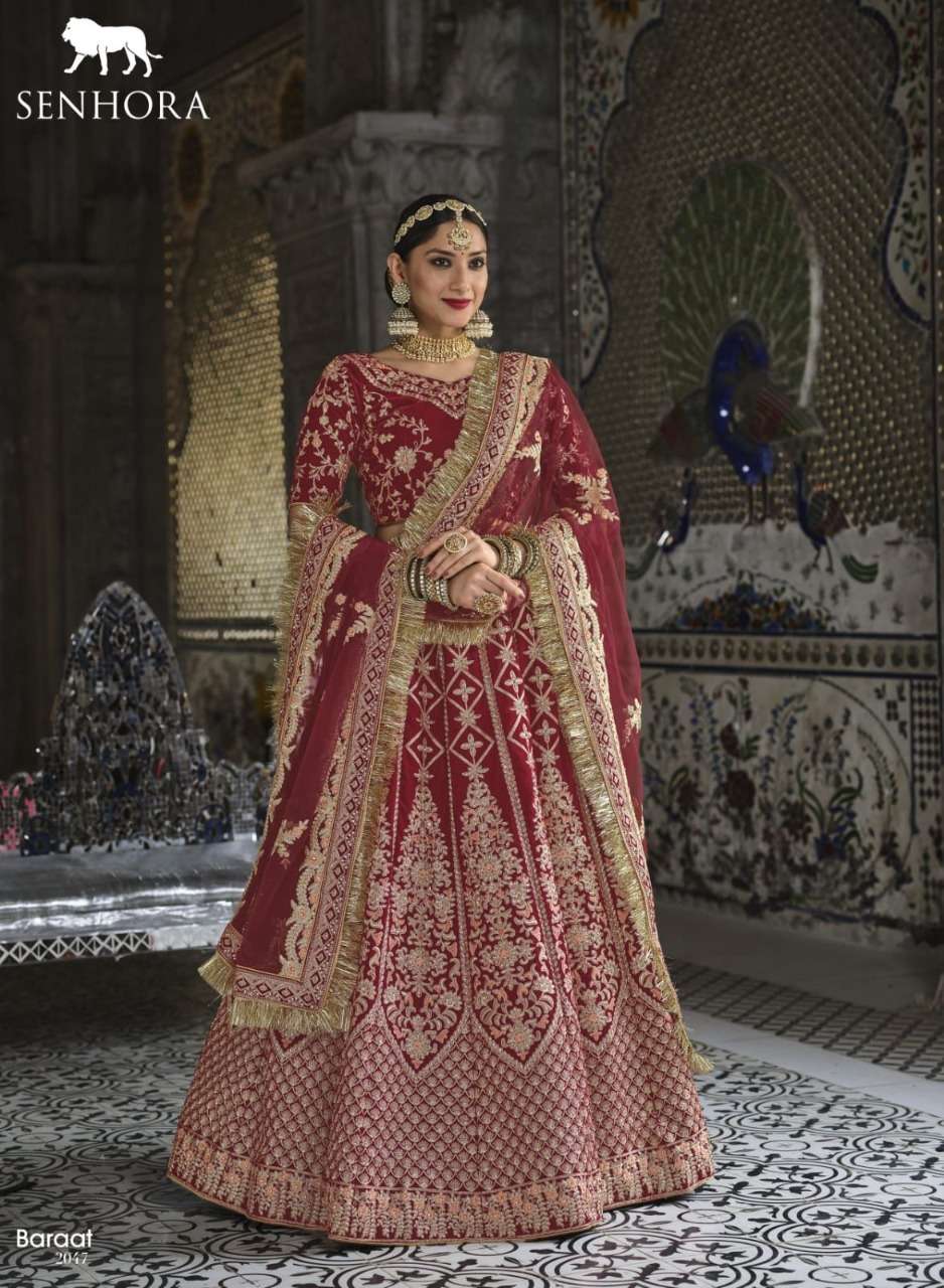 senhora baraat bridal heritage vol 35 designer 9000 velvet lehenga