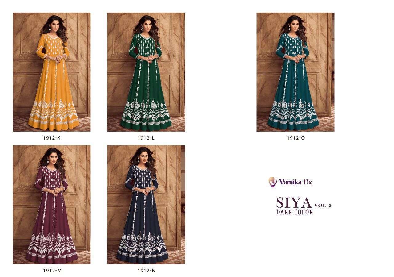 vamika nx siya vol 2 dark color series 1912 pure georgette kurti 