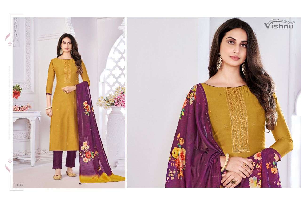 vishnu rubika series 62001-62012 coral silk suit
