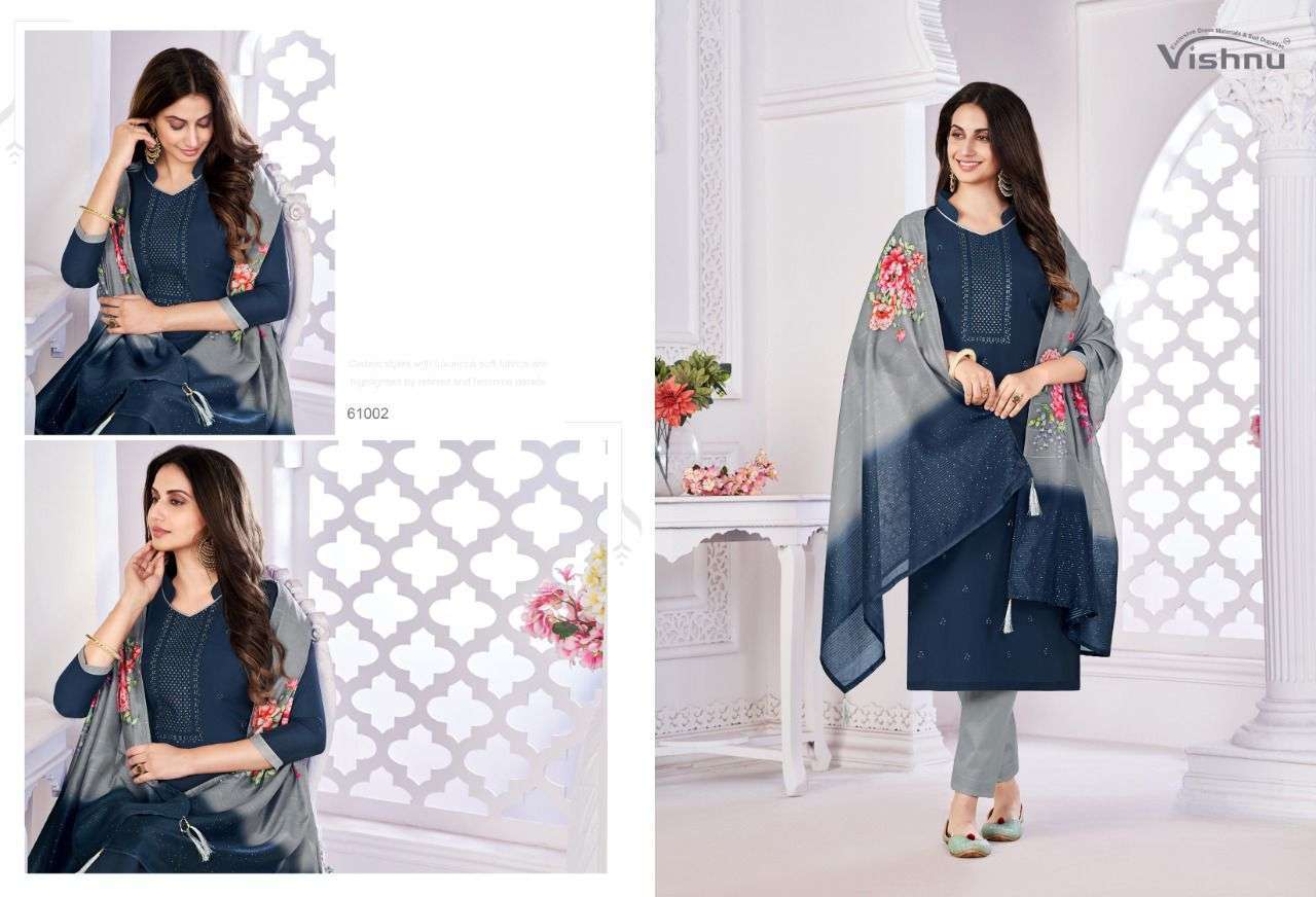vishnu rubika series 62001-62012 coral silk suit