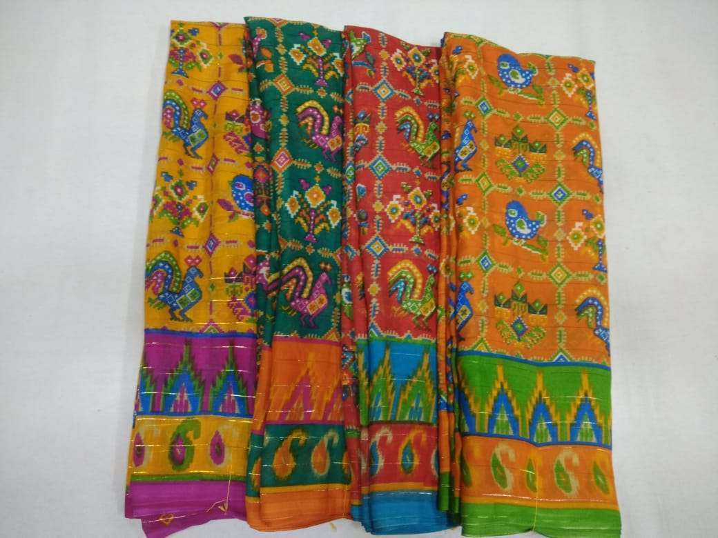 weightless jari printed saree poonam saree four color matching set
