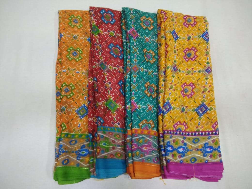 weightless jari printed saree poonam saree four color matching set