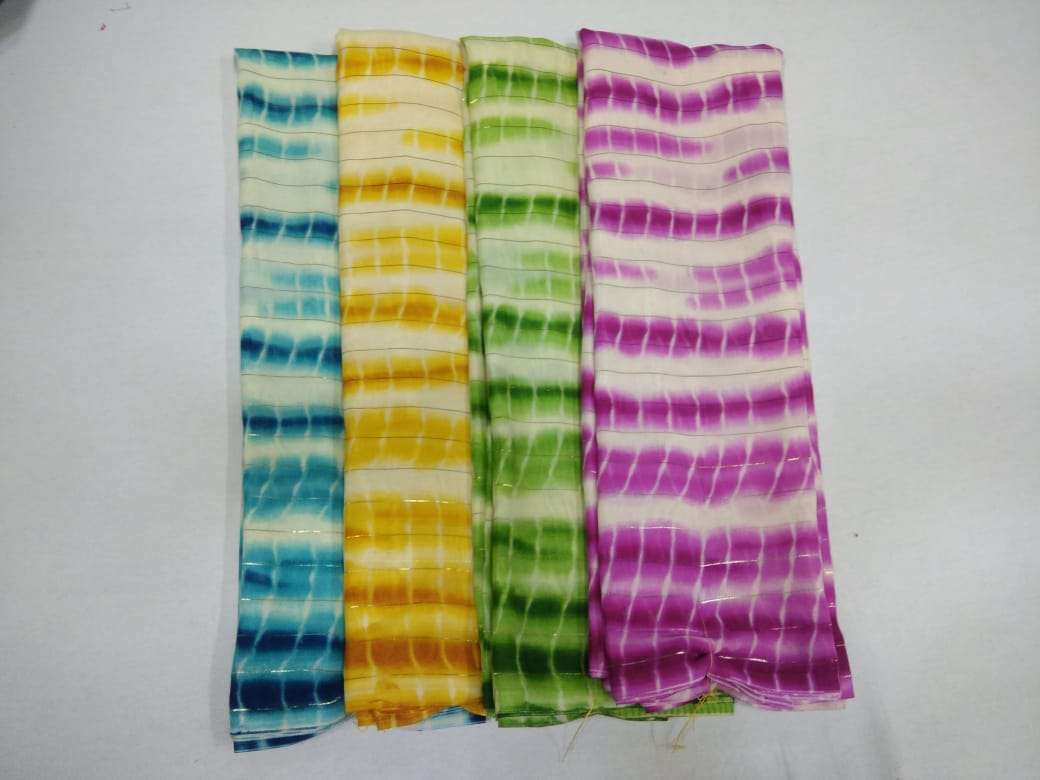 weightless jari printed saree poonam saree four color matching set