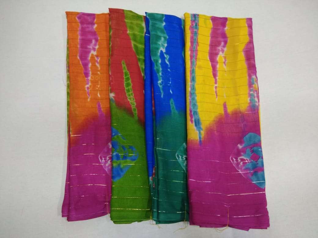 weightless jari printed saree poonam saree four color matching set