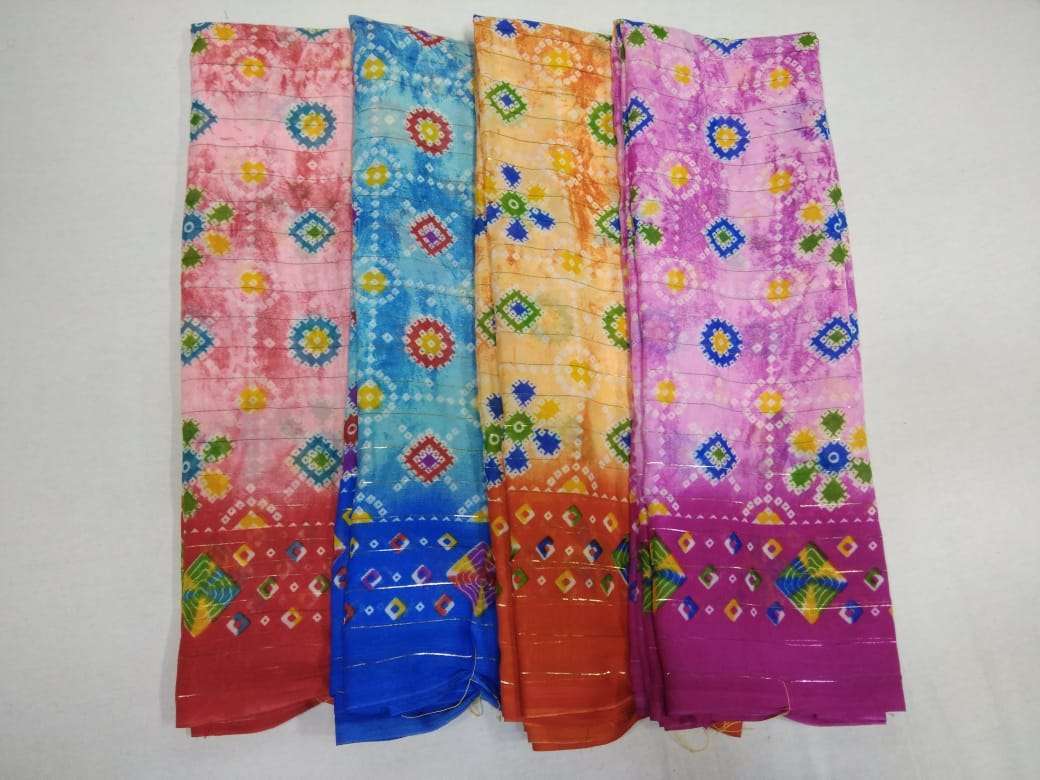 weightless jari printed saree poonam saree four color matching set