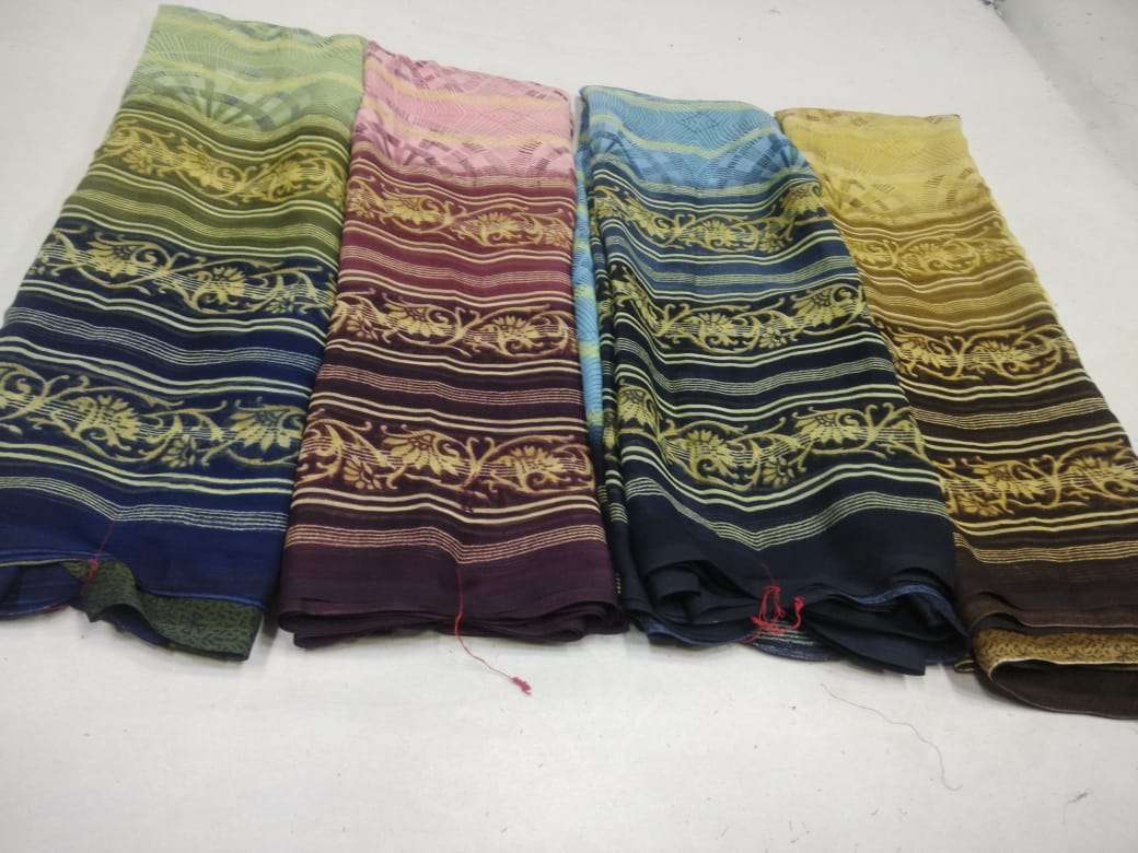 weightless printed 4 color matching saree set poonam sarees manufacturer