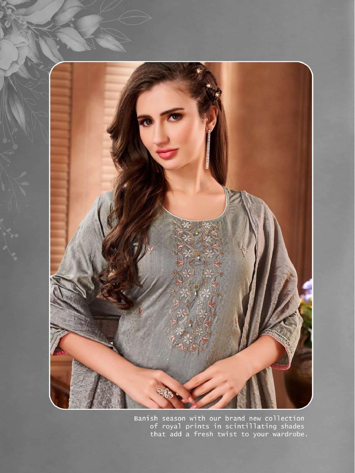 heritage saanvi series 001-005 heavy chanderi silk readymade suit