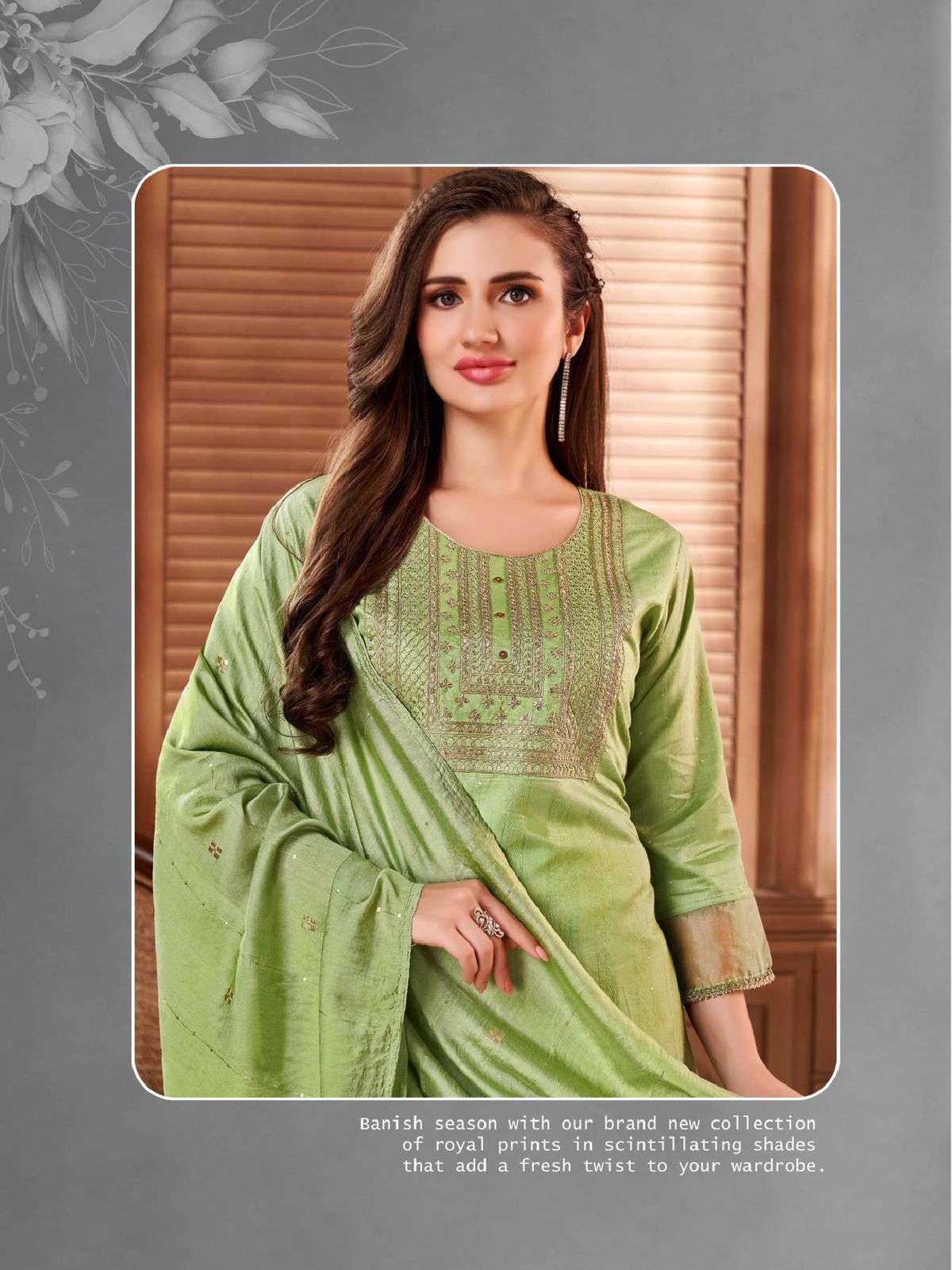 heritage saanvi series 001-005 heavy chanderi silk readymade suit