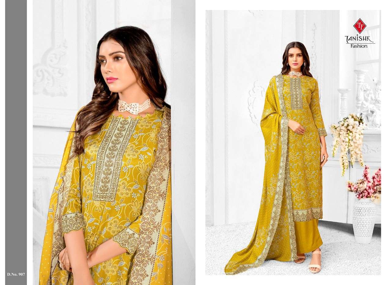 tanishk gulistan series 901-908 pashmina print suit 