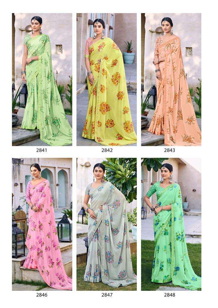 kashvi vintage series 2841-2850 georgette saree 