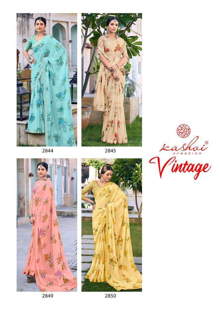 kashvi vintage series 2841-2850 georgette saree 