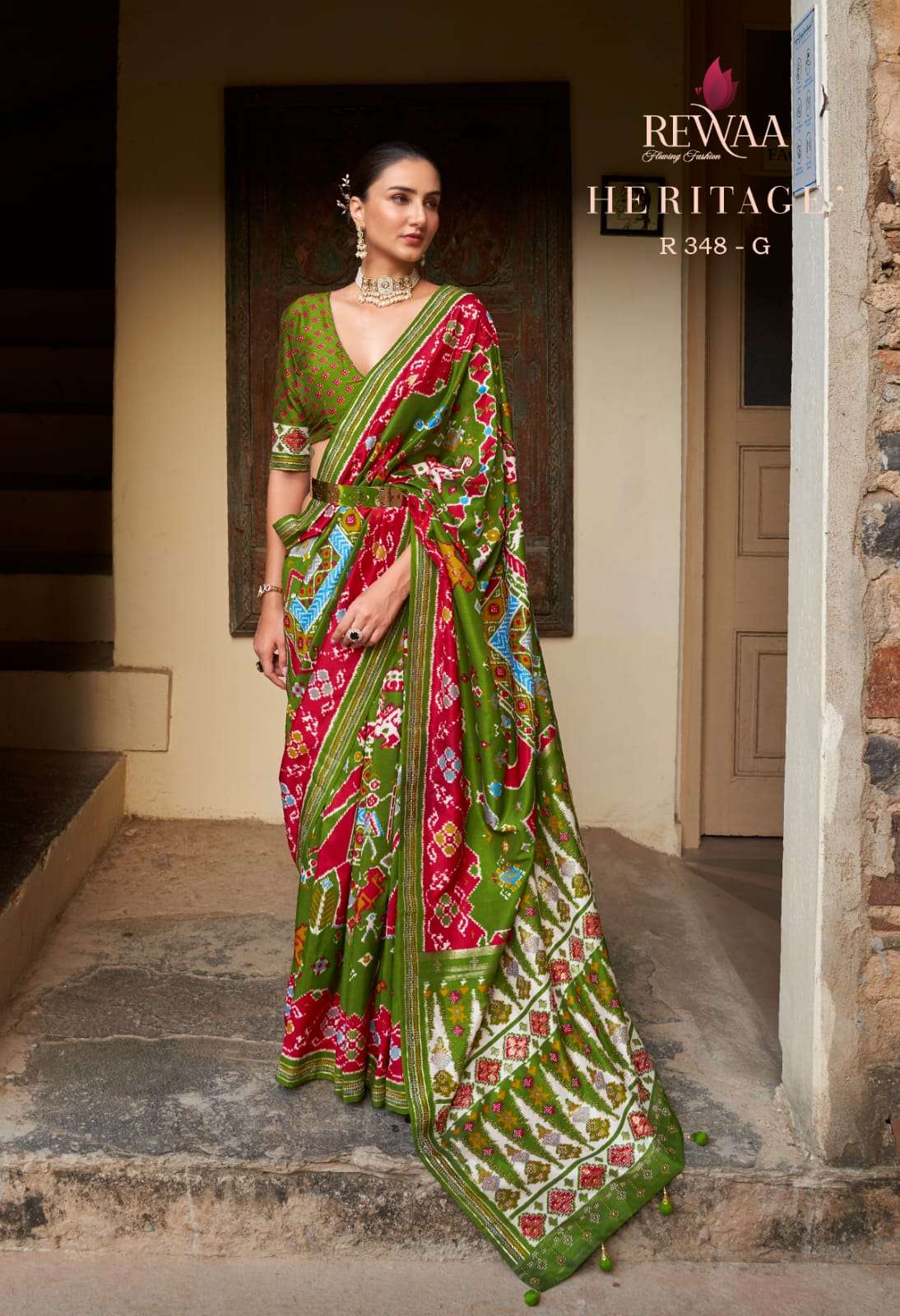 rewaa heritage designer pure silk saree