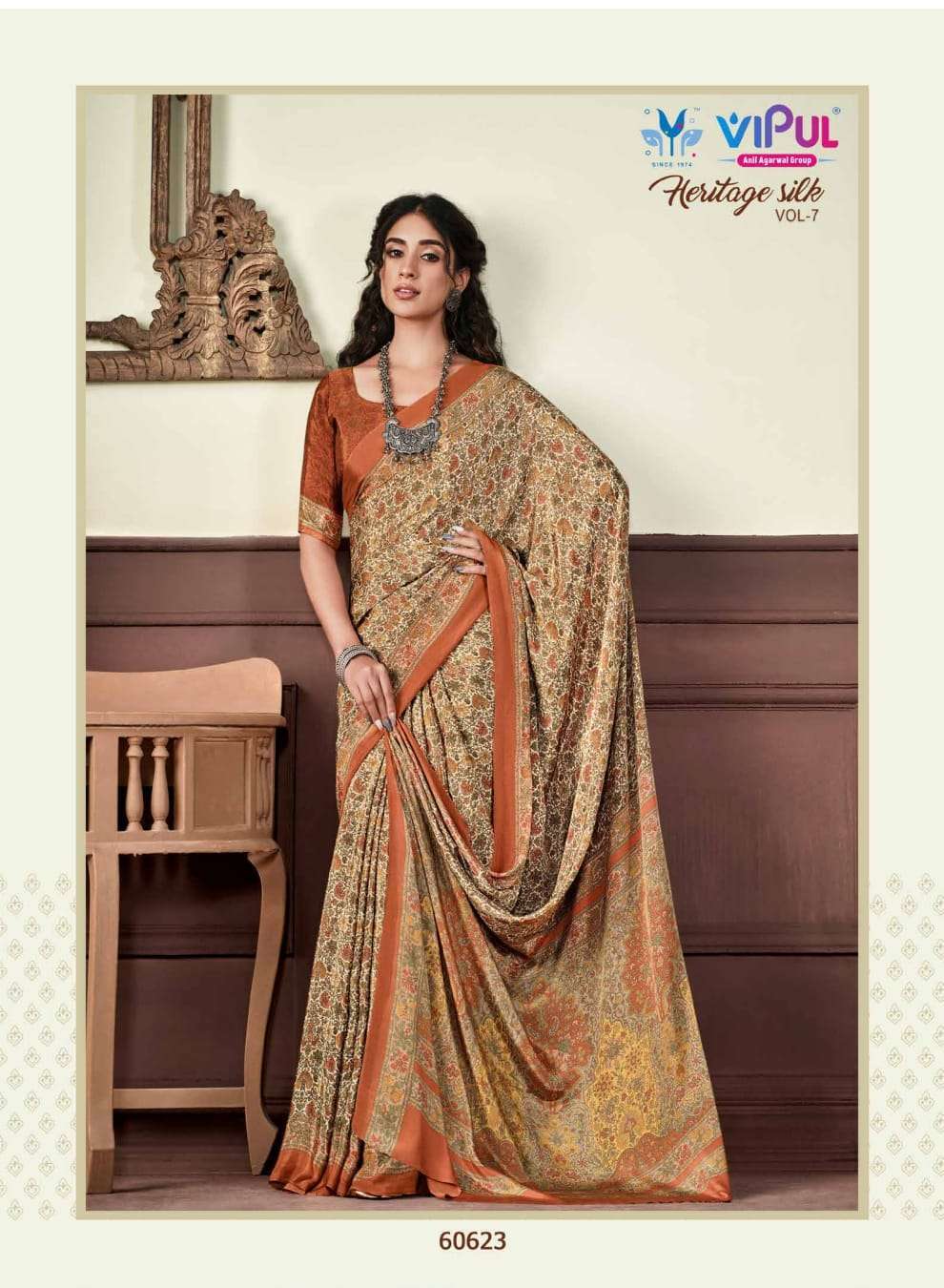 vipul heritage silk vol 7 series 60601-60618 crape saree