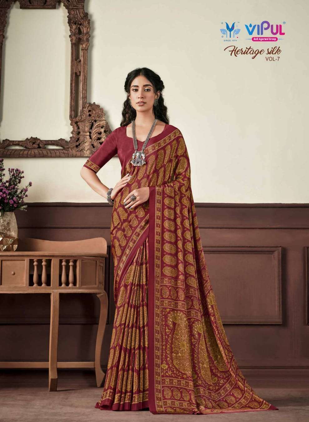 vipul heritage silk vol 7 series 60601-60618 crape saree