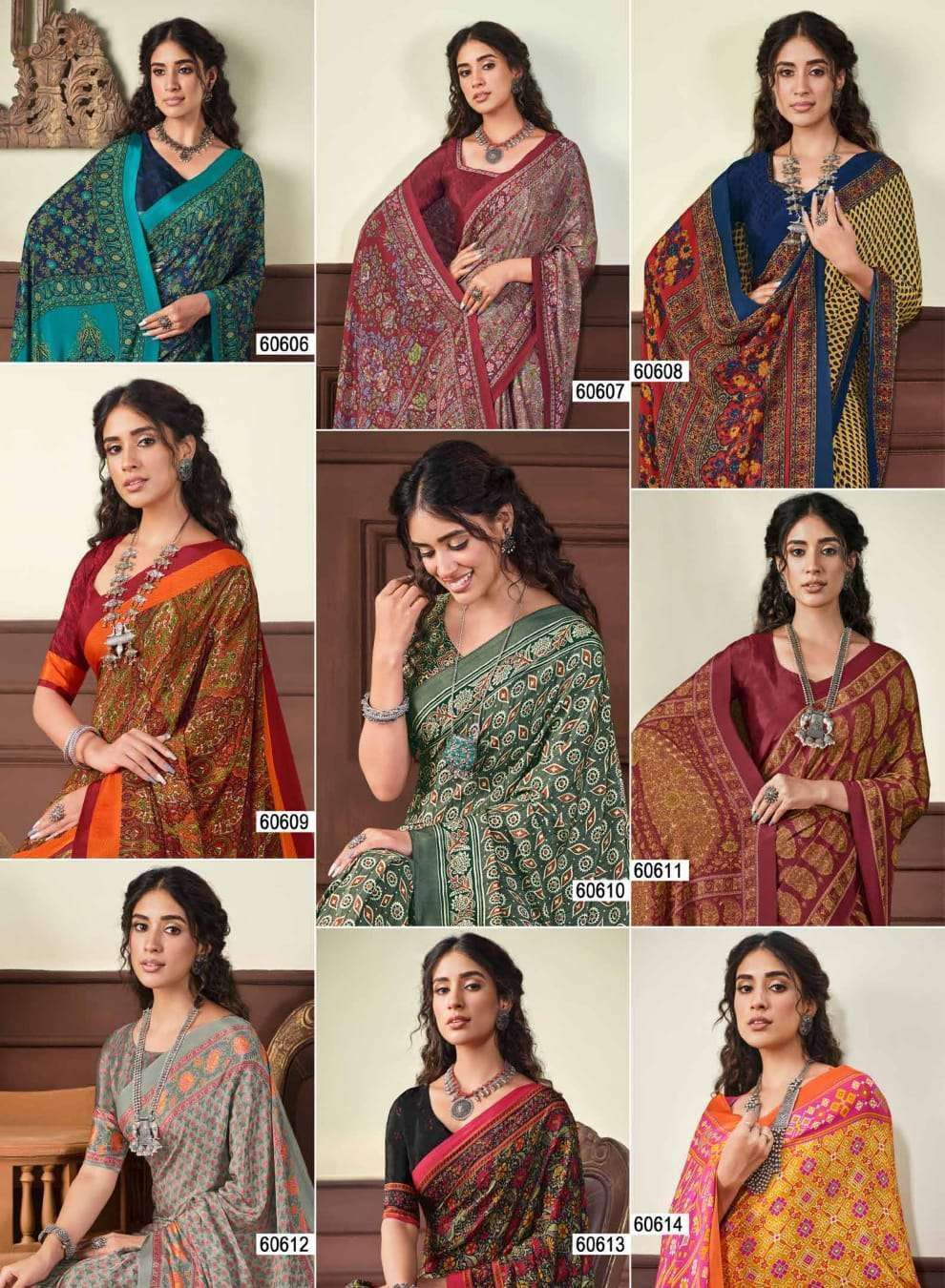 vipul heritage silk vol 7 series 60601-60618 crape saree