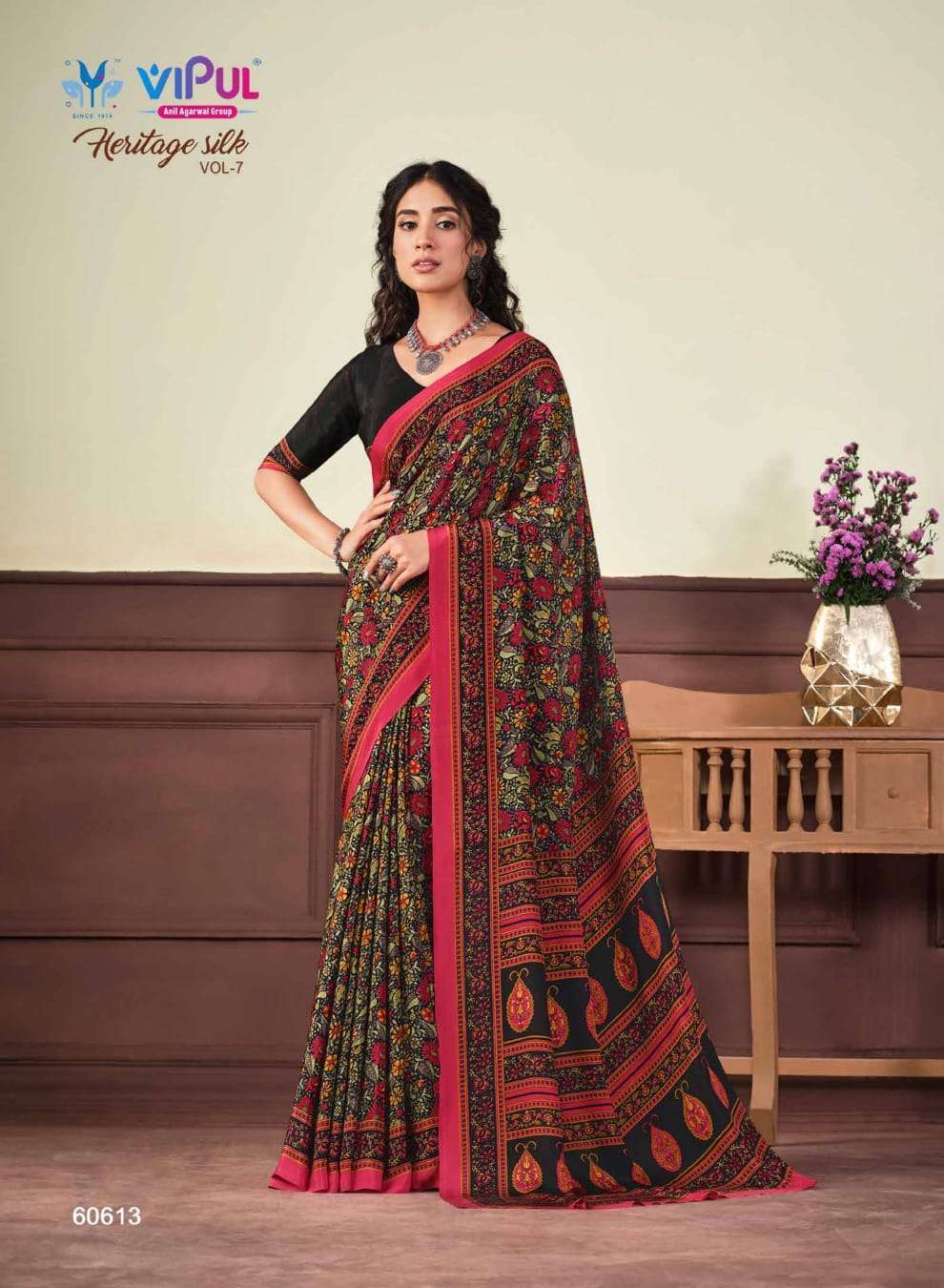 vipul heritage silk vol 7 series 60601-60618 crape saree