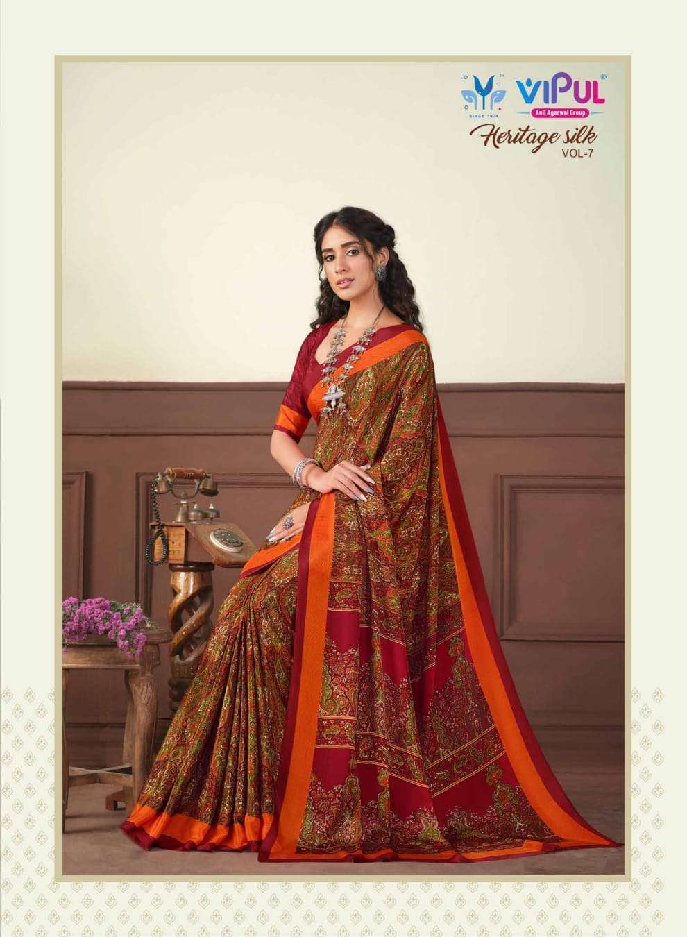 vipul heritage silk vol 7 series 60601-60618 crape saree