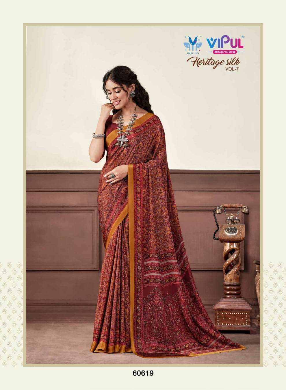 vipul heritage silk vol 7 series 60601-60618 crape saree