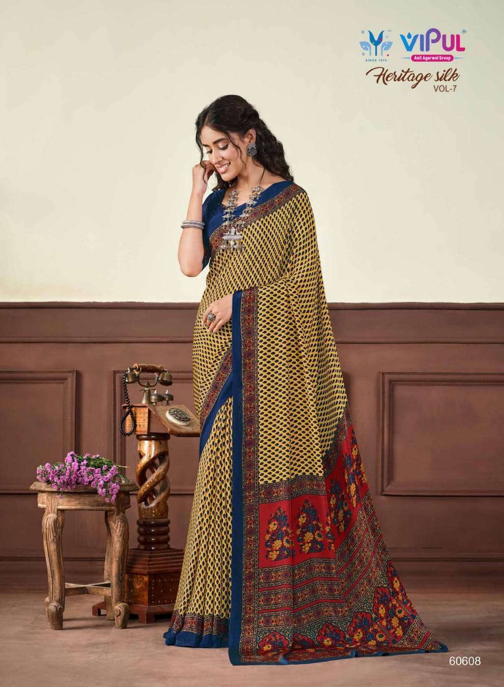vipul heritage silk vol 7 series 60601-60618 crape saree