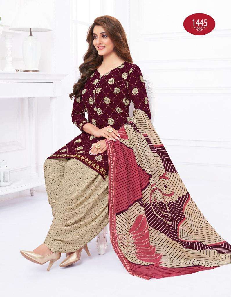 Baalar Colors Patiyala Vol-1 series 1445-1456 Cotton suit