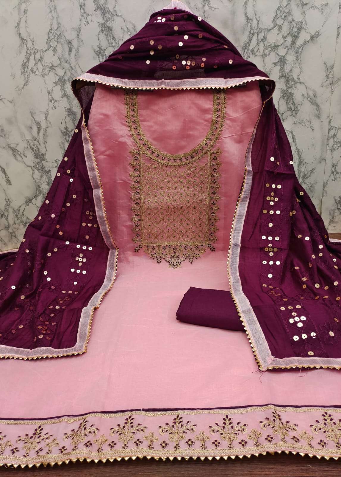 bt-07 chanderi multi coding work non catalog suit 