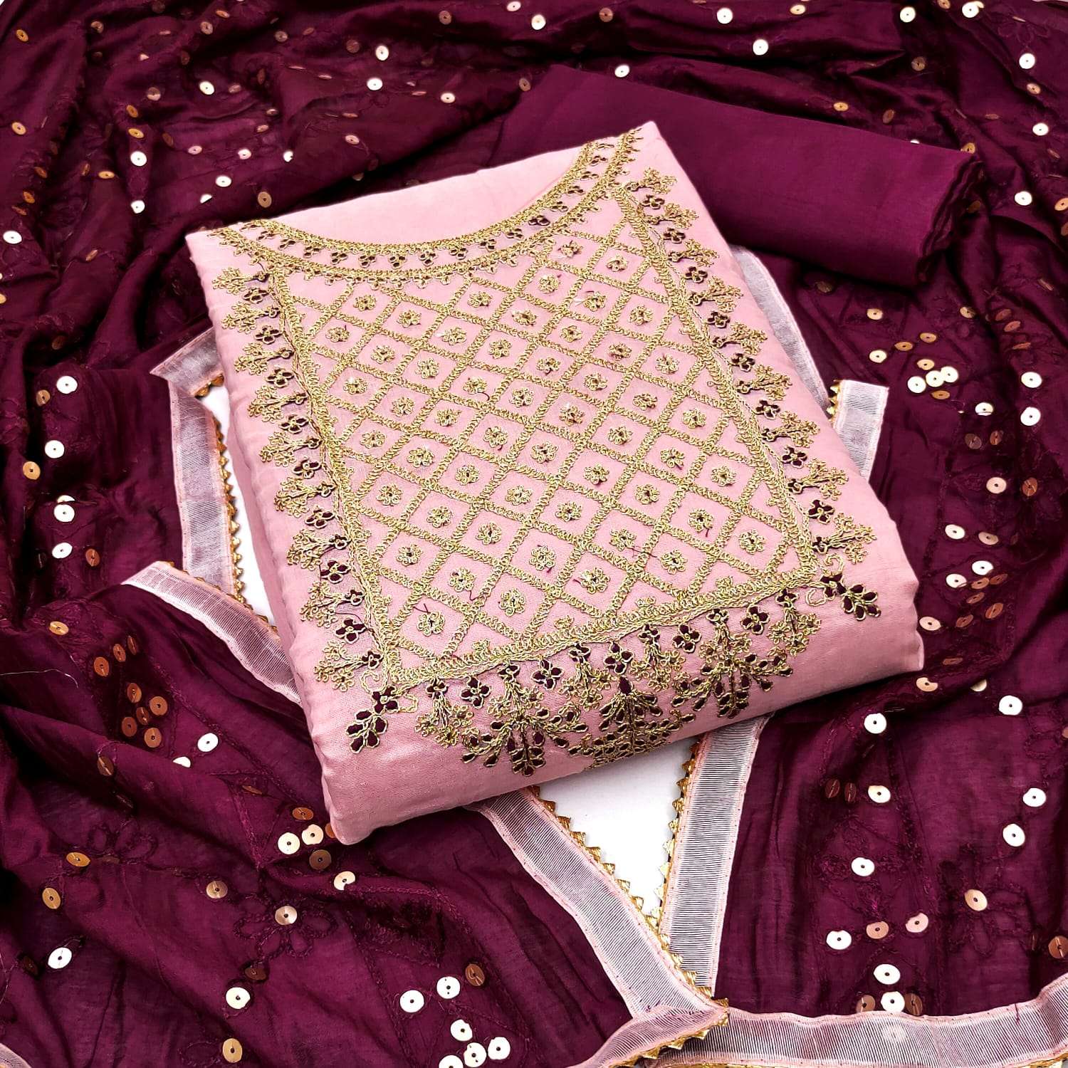 bt-07 chanderi multi coding work non catalog suit 