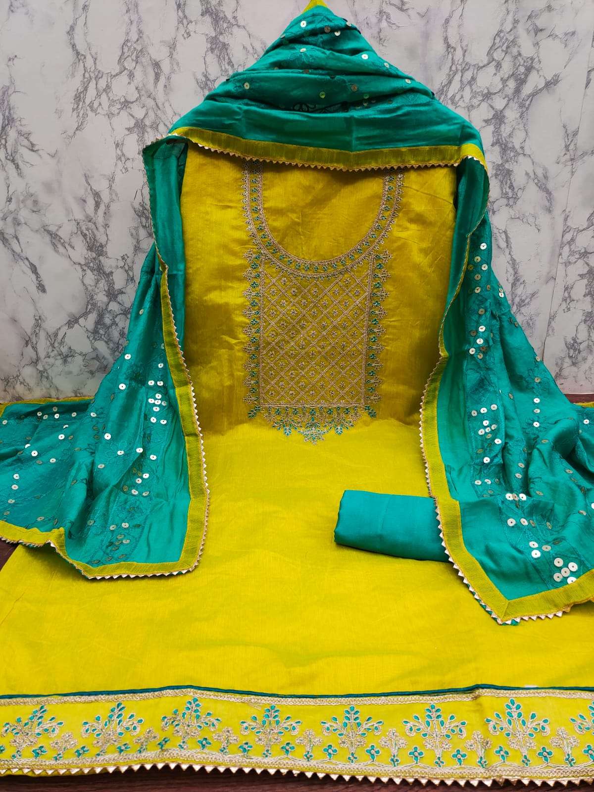 bt-07 chanderi multi coding work non catalog suit 