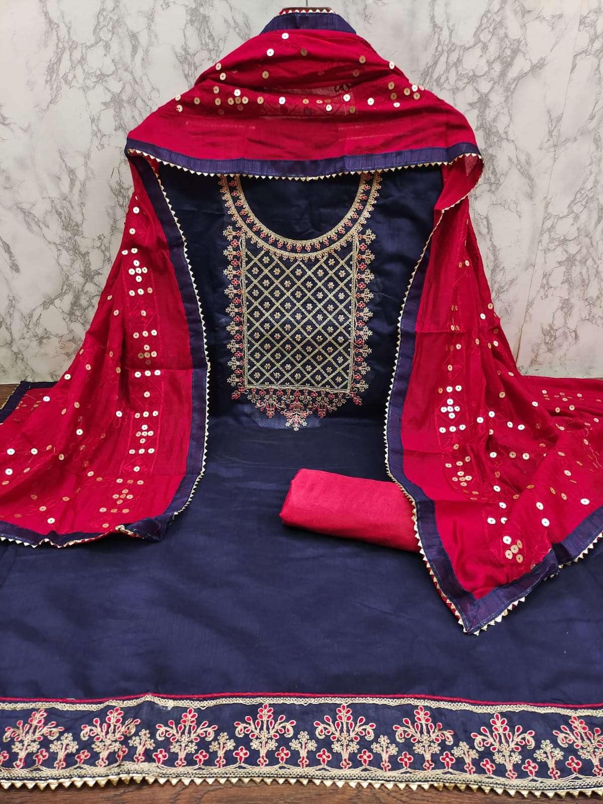 bt-07 chanderi multi coding work non catalog suit 