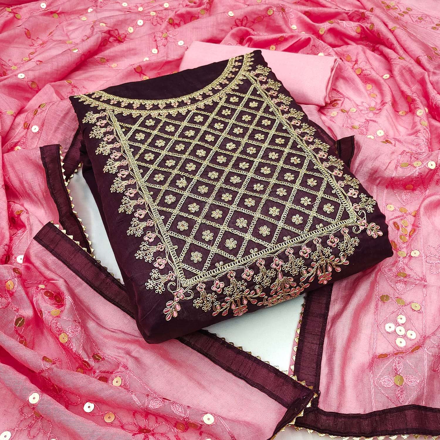 bt-07 chanderi multi coding work non catalog suit 