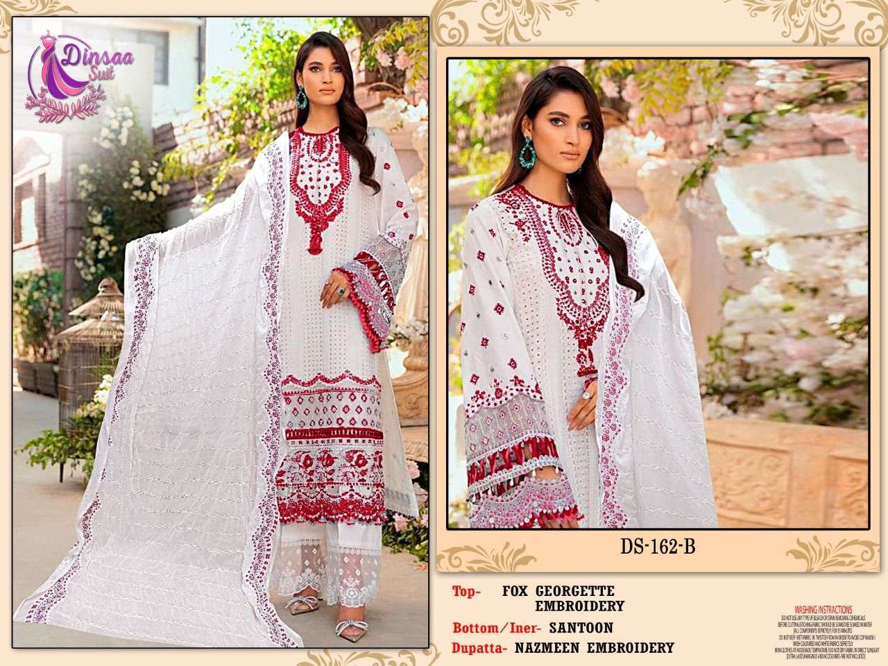 dinsaa suit ruhi color d 162 faux georgette suit 