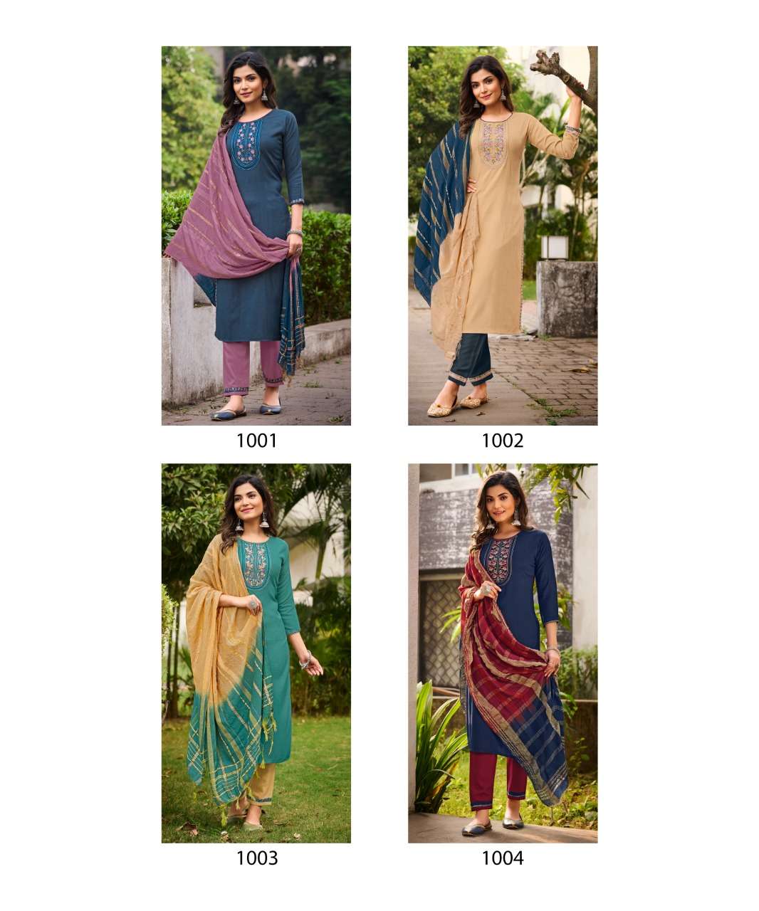 Dobby Rayon suit With Stylist Neck Embroidery Work