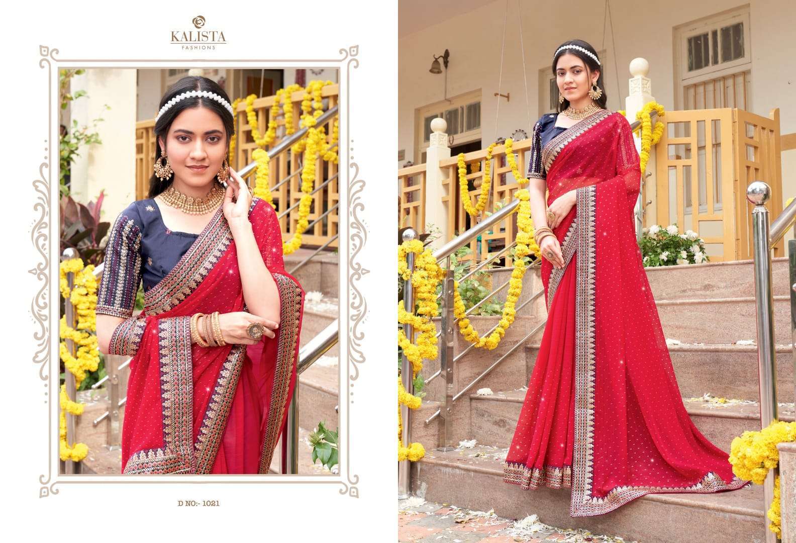 kalista fashions beautiful series 1021-1026 swaroskvi work saree