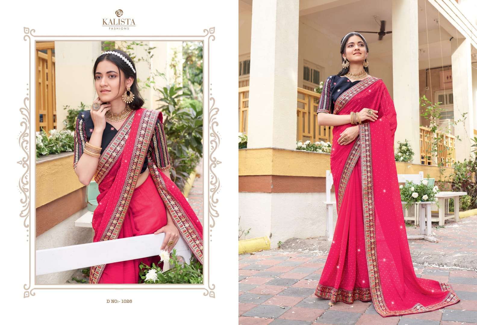 kalista fashions beautiful series 1021-1026 swaroskvi work saree